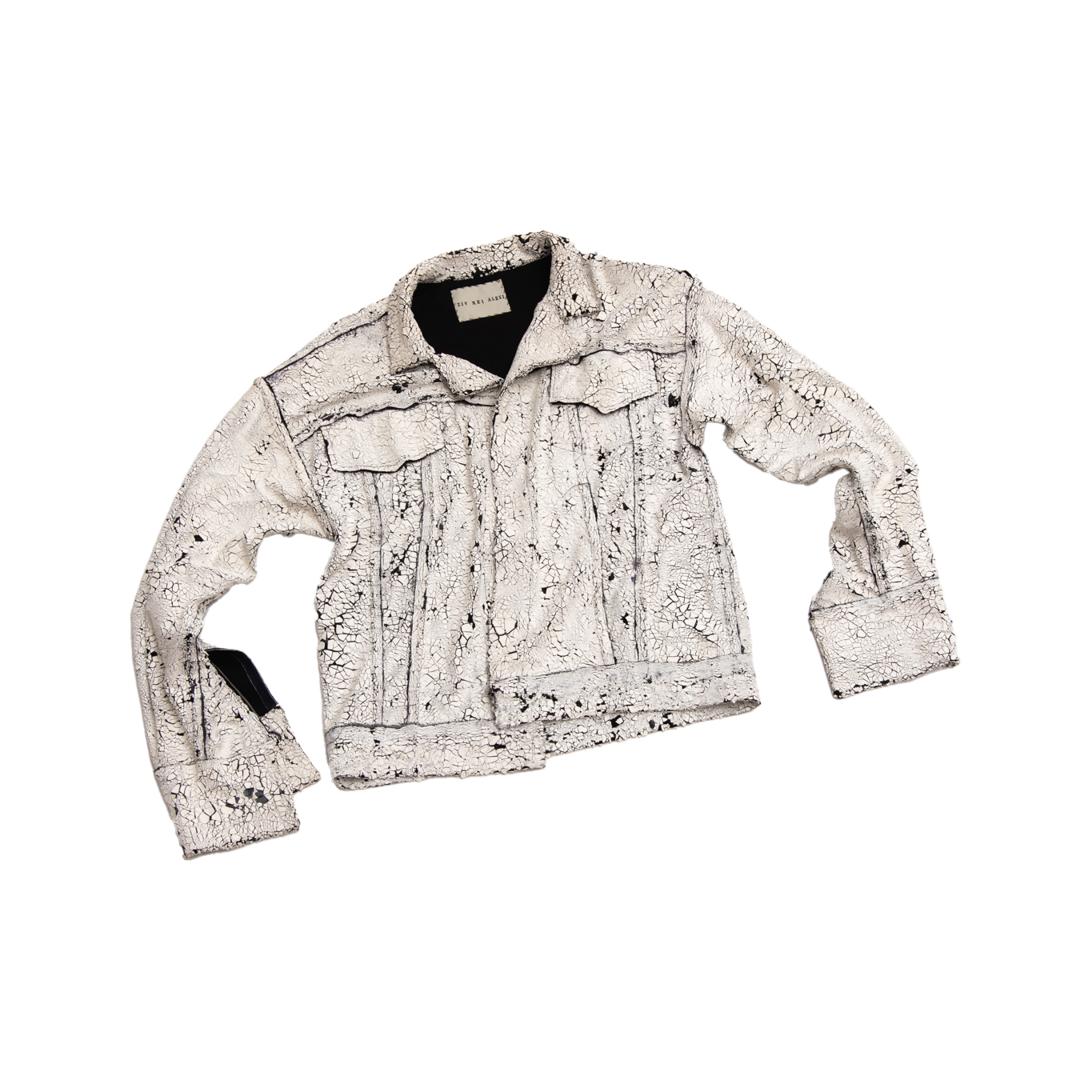 Crackle Jacket in White Cement