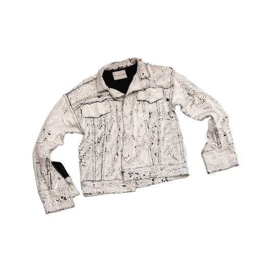 Crackle Jacket in White Cement