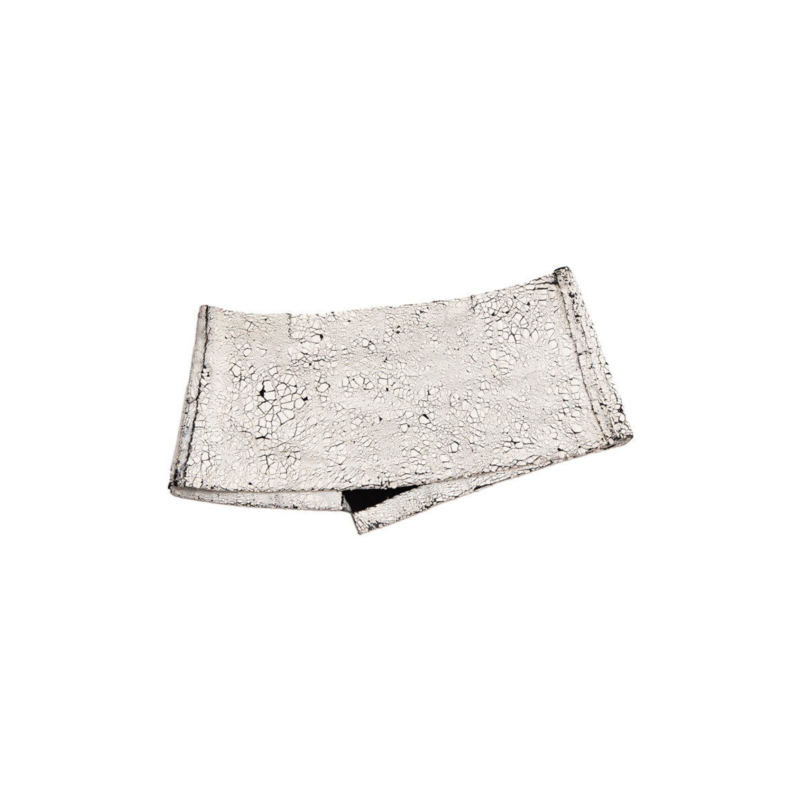 Micro Mini Crackle Wrap Skirt in White Cement